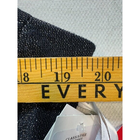 DB Studio Metallic Glitter Corset Dress Size 18 Black/Silver Stretchy Ruche Side - Picture 12 of 16